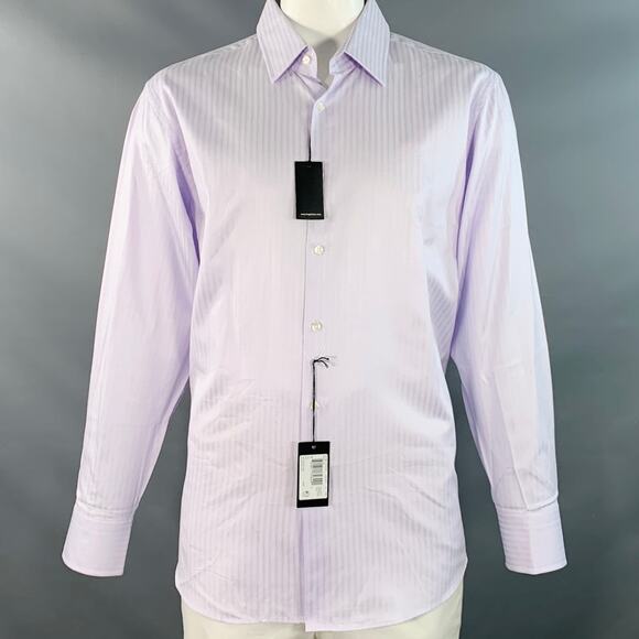 BOSS by HUGO BOSS Size XXL Purple Lavender Stripe Cotton Long Sleeve Shirt - Picture 1 of 11